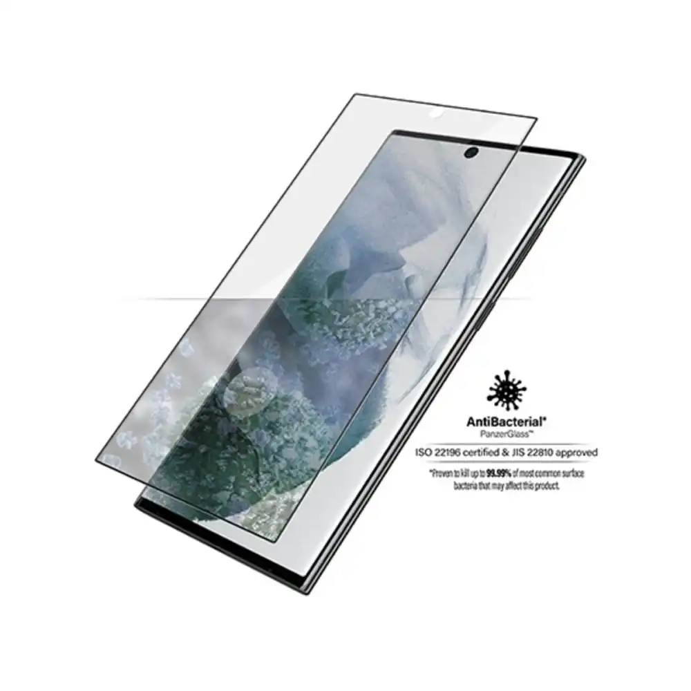 PanzerGlass Case Friendly AntiBac Phone Screen Pprotector for Samsung GS22 Ultra - Black