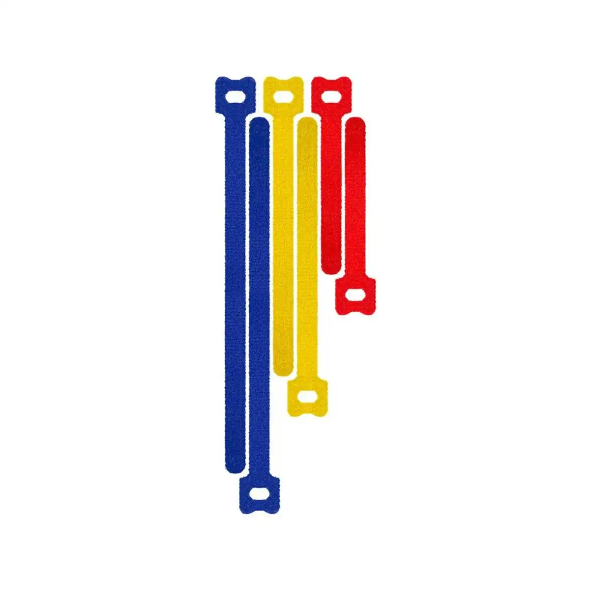 Goobay Cable Management Hook & Loop Set - Red, Yellow and Blue