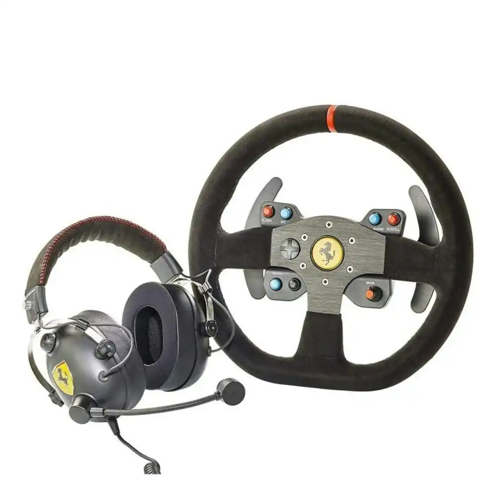 Thrustmaster Ferrari Race Kit With Alcantra Racing Simulation Steering Wheel and Headset