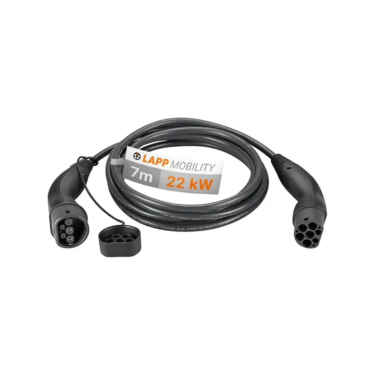LAPP EV Charge Cable Type 2 (22kW-3P-32A) 7m - Black