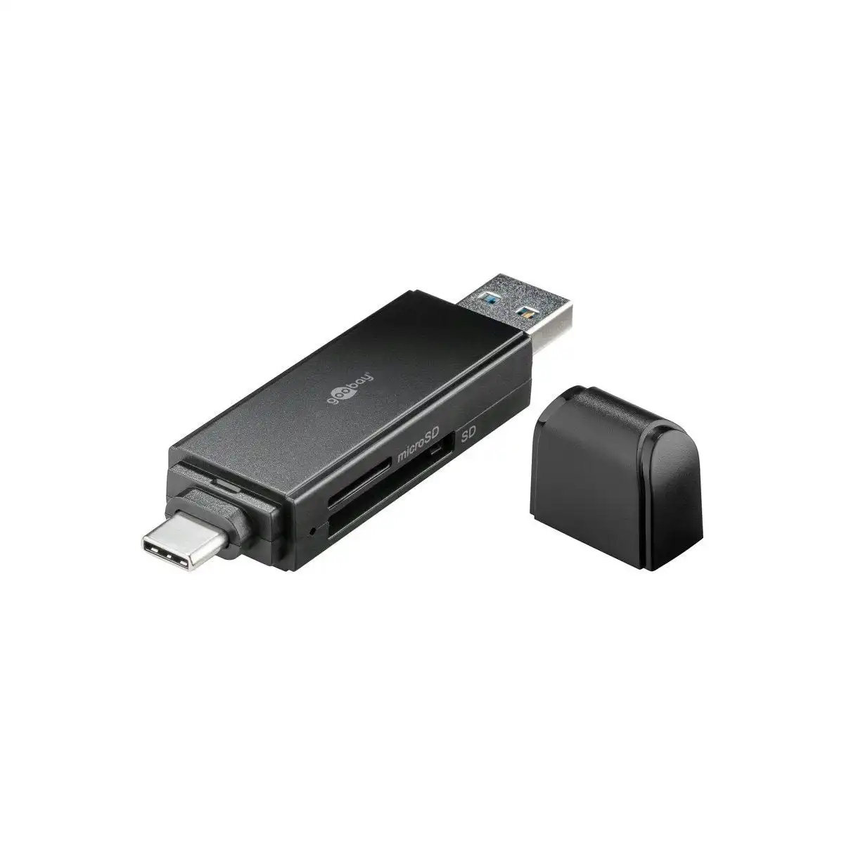 Goobay USB 3.0 to USB-C 2in1 card reader black