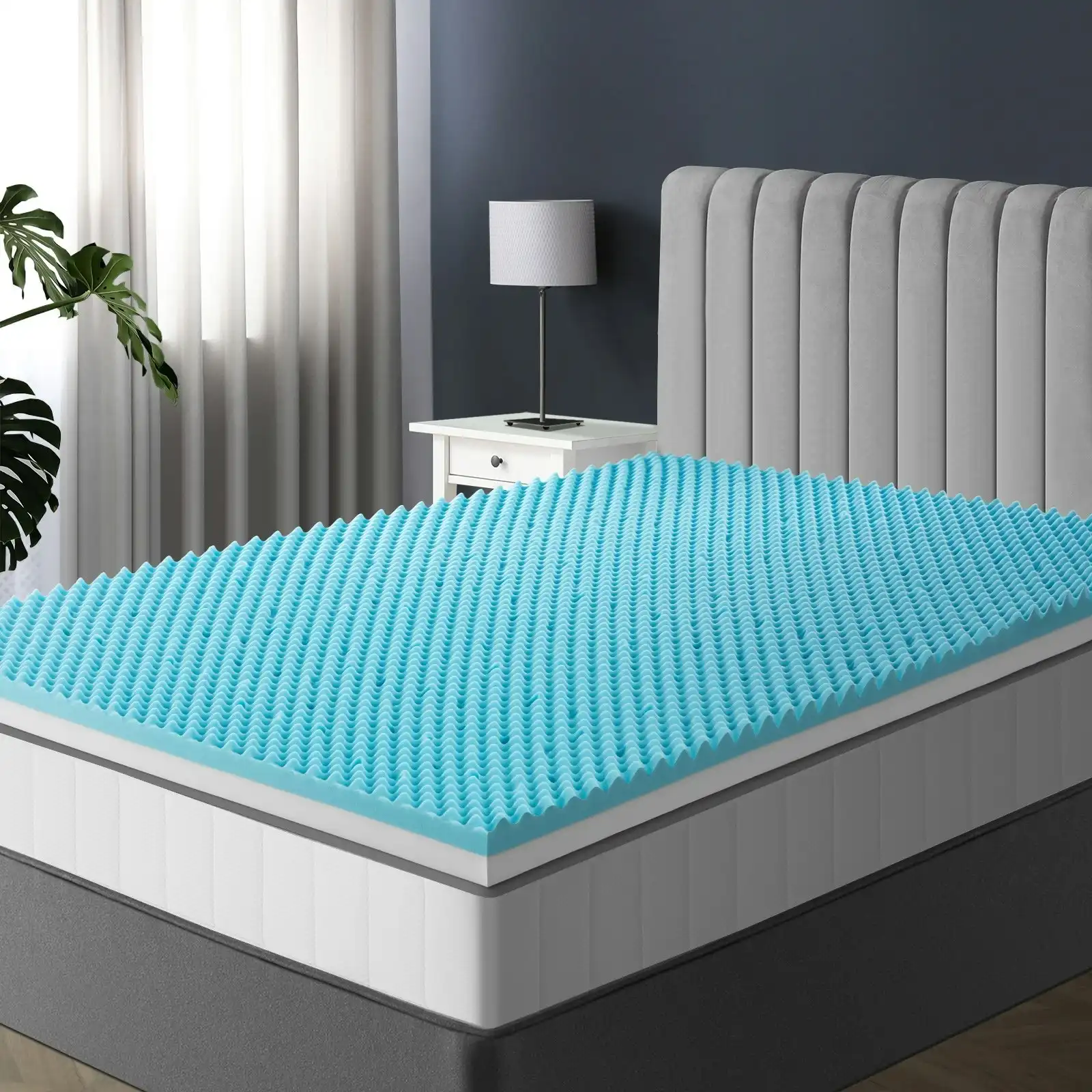 Bedra Memory Foam Mattress Topper Reversible Cool Gel Bed Mat 10cm Queen