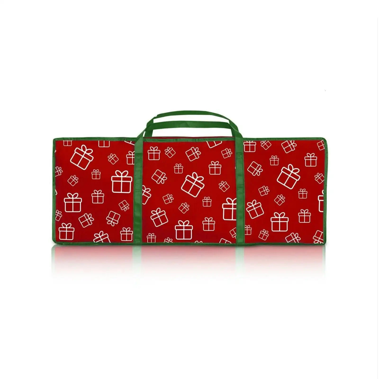 Santa's Helper Printed Christmas Paper Storage Bag With 5 Rolls and Scissors Set