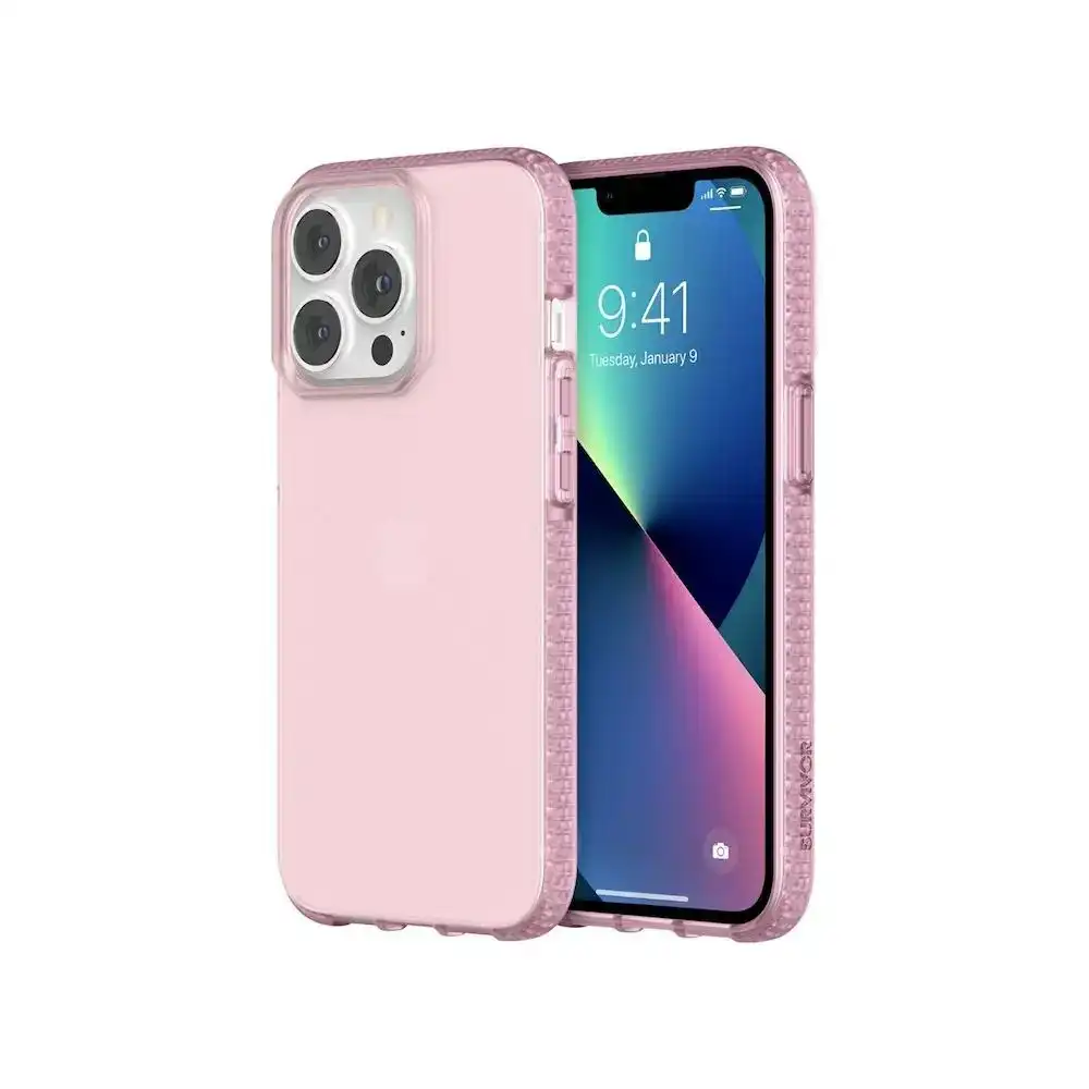 Survivor Clear Case For Apple Iphone 13 - Powder Pink