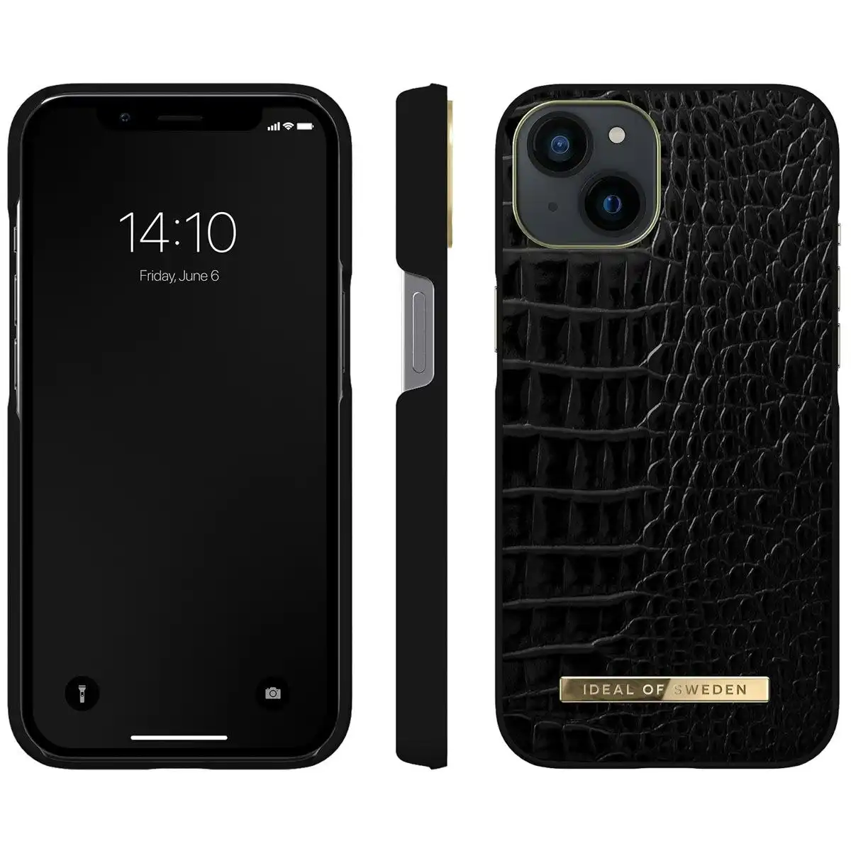 Ideal of Sweden Atelier Case For Apple Iphone 14 - Neo Noir Croco