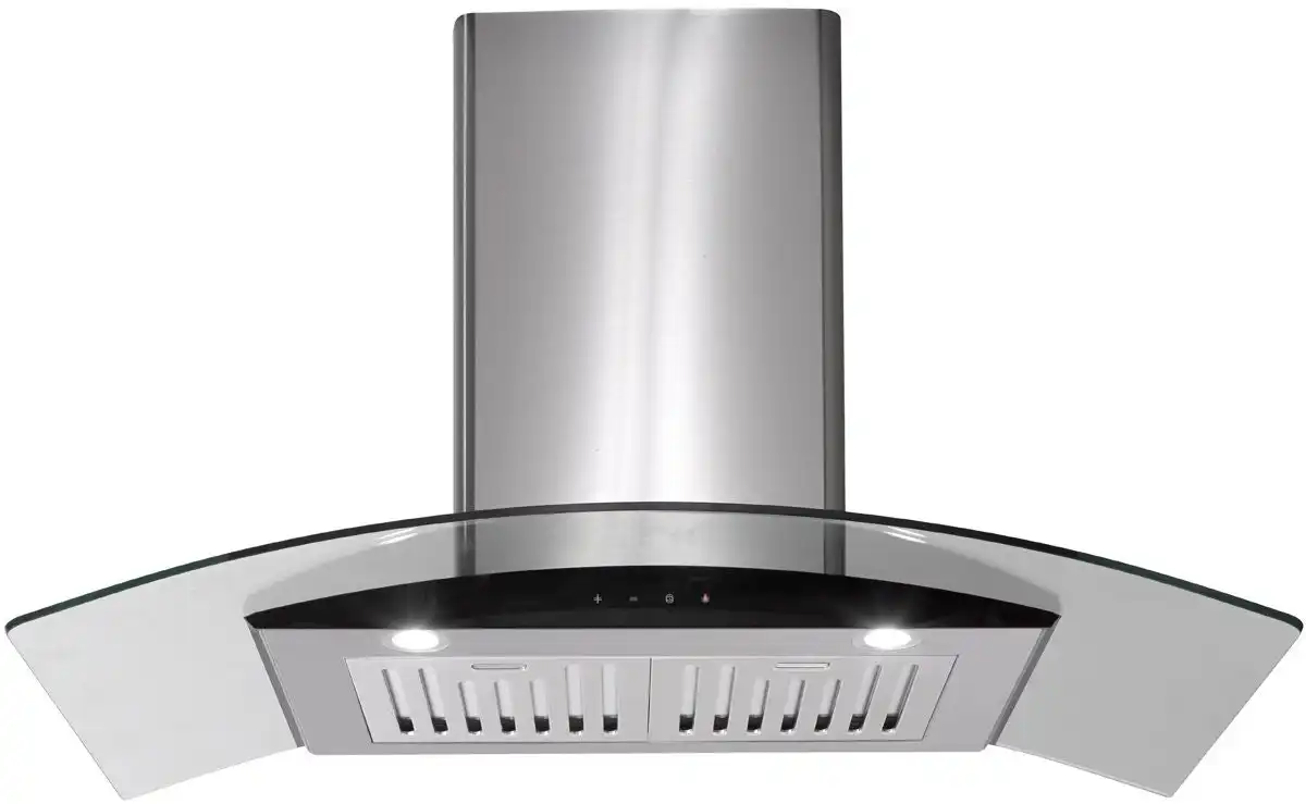 Euromaid 90cm Stainless Steel with Curve Glass Canopy Rangehood