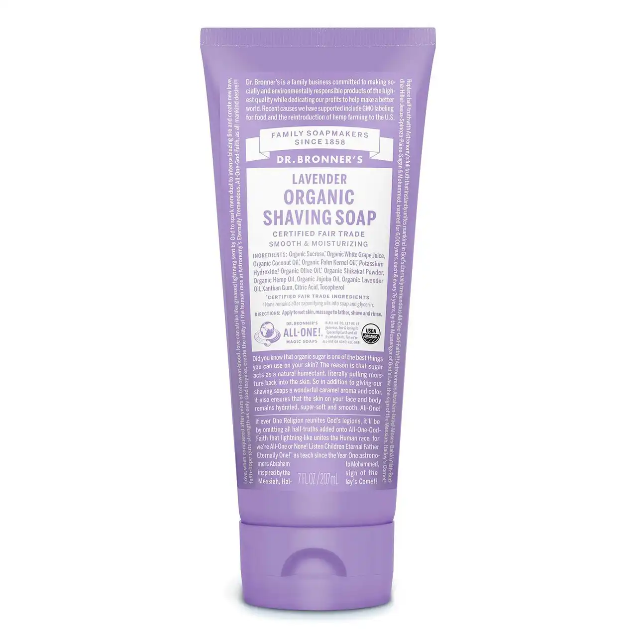 Dr. Bronner's Lavender Organic Shaving Soap 207ml