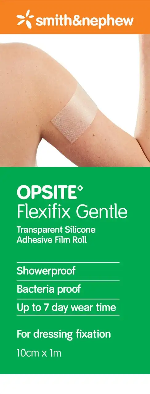 OPSITE(TM) FLEXIFIX GENTLE Transparent Silicone Adhesive Film Roll 10cm x 1m