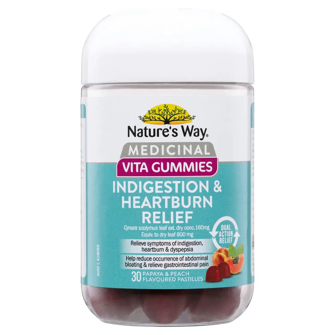 Nature's Way Medicinal Vita Gummies Indigestion & Heartburn Relief 30's