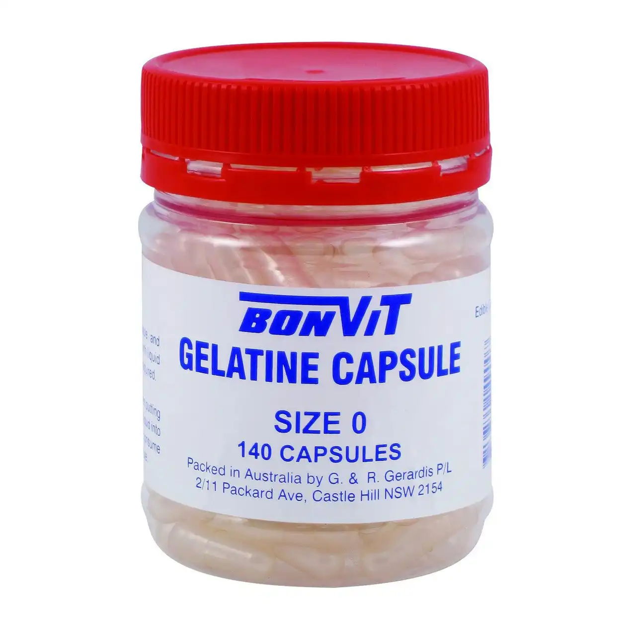 Bonvit Empty Gelatine Capsules Size 0 Capsules 140