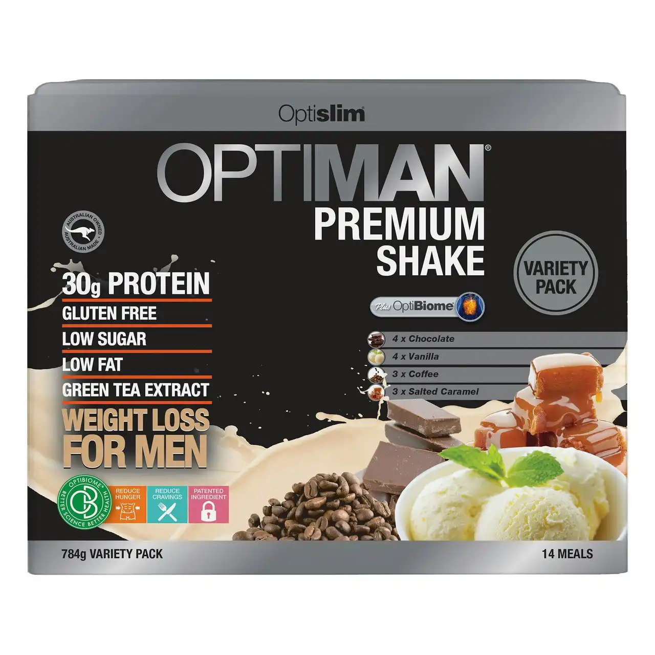 Optiman Premium Shake Variety Pack 784g