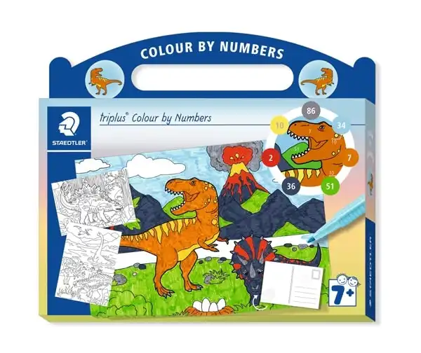 Staedtler Triplus Colour by Numbers, Dinosaur- 13pc