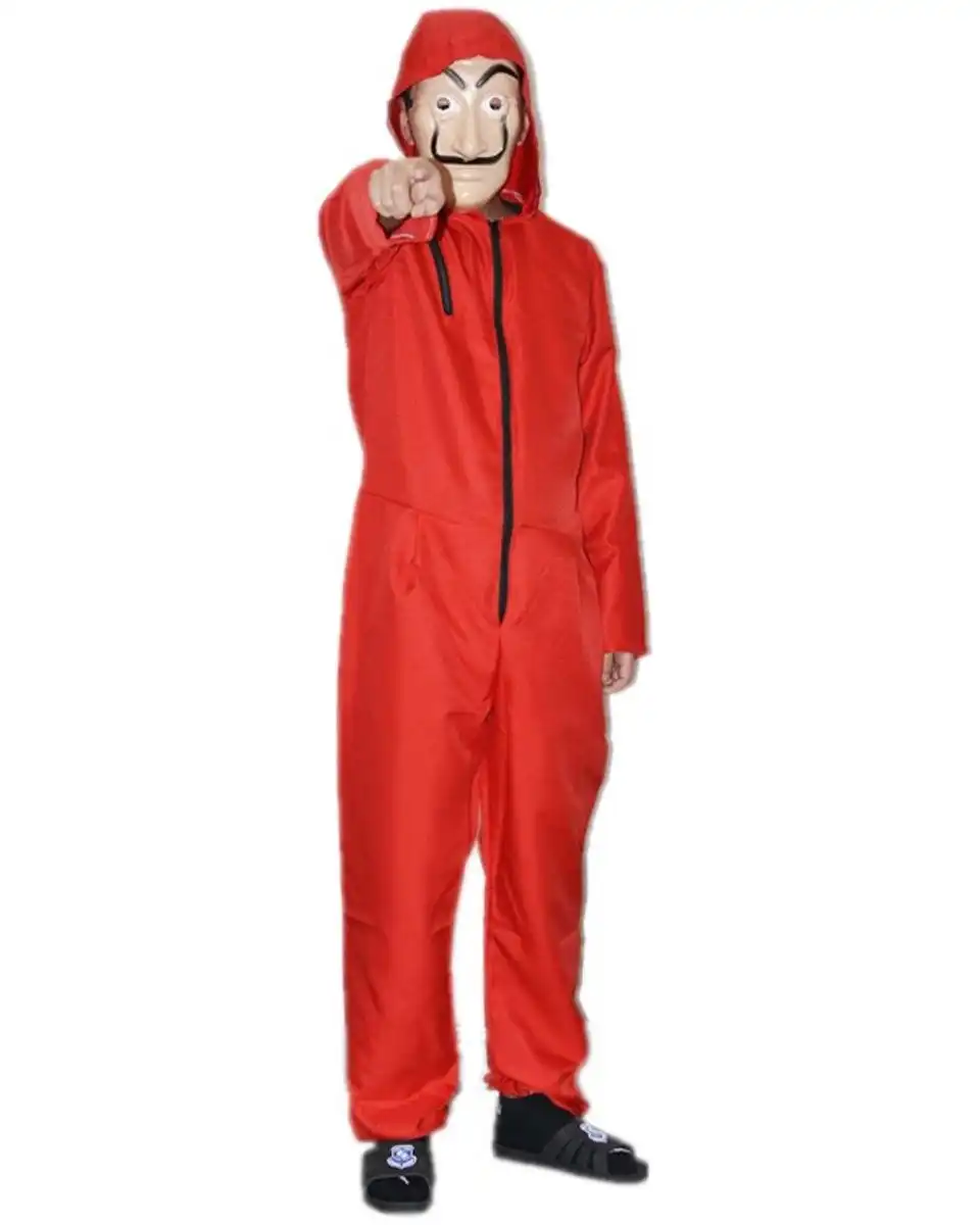 Red Bank Robber Jumpsuit Costume