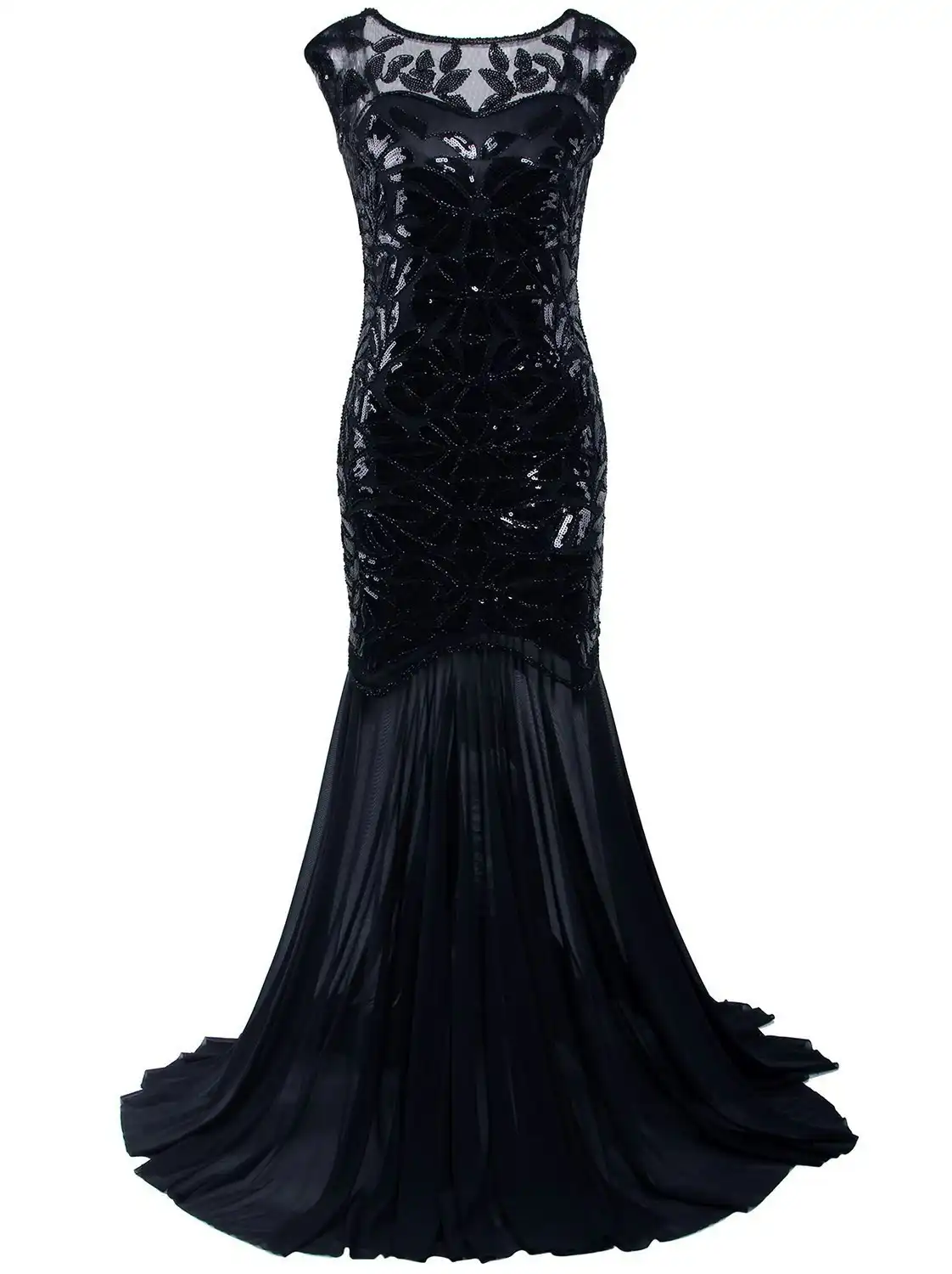 Black Evening Gown Gatsby Womens Costume