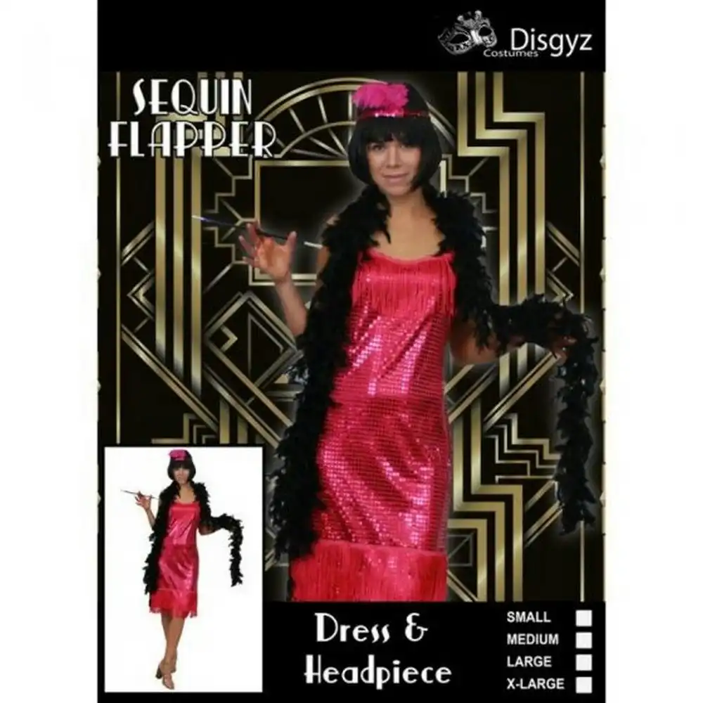 Pink Sequins 1920s Flapper Womens Costume