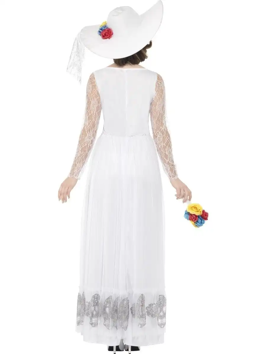 White Day of Dead Skeleton Bride Womens Costume