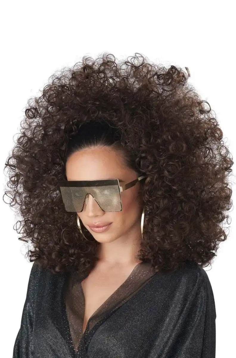 Brunette 3/4 Curly Fall Adult Wig
