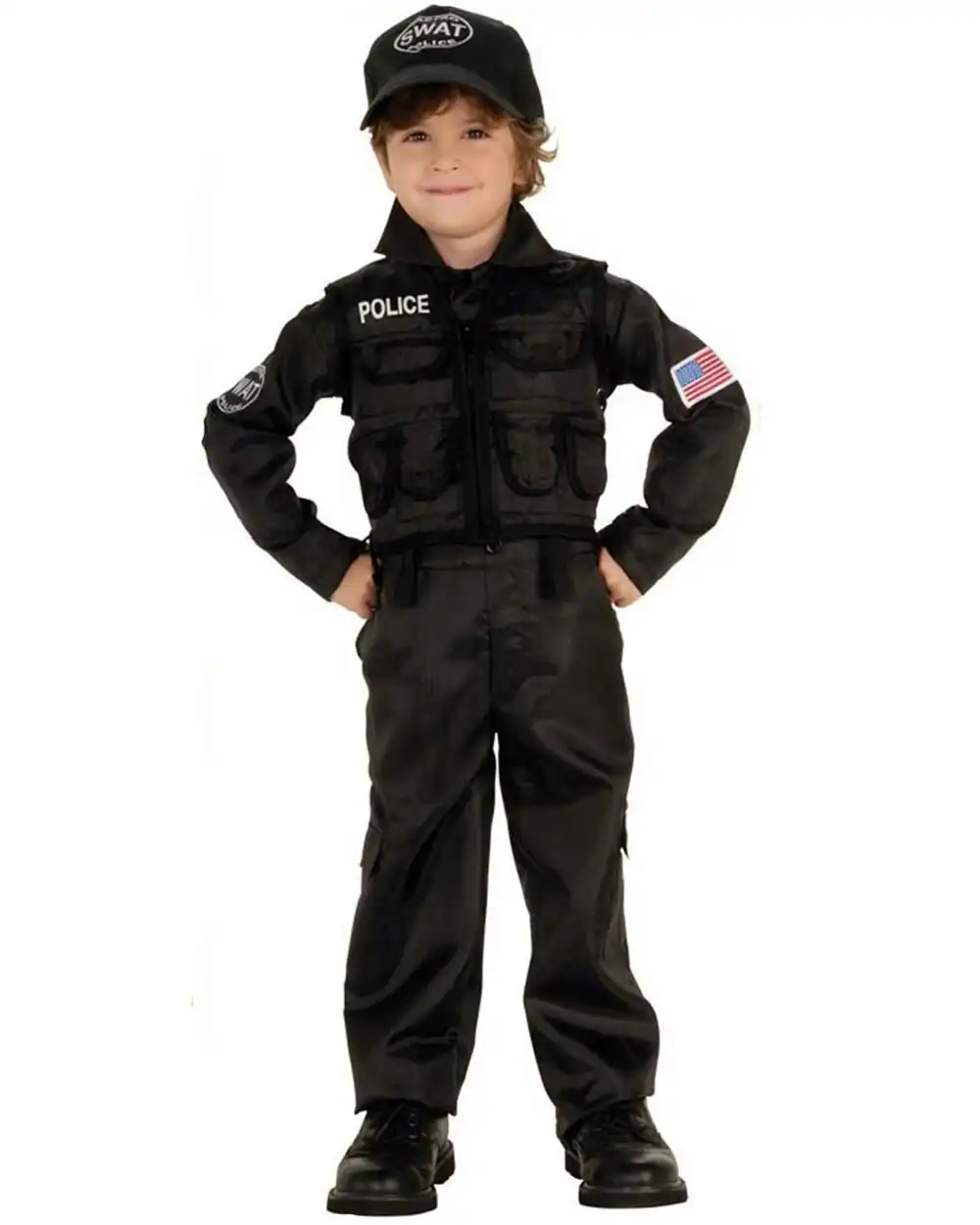 Black SWAT Force Uniform Child Costume