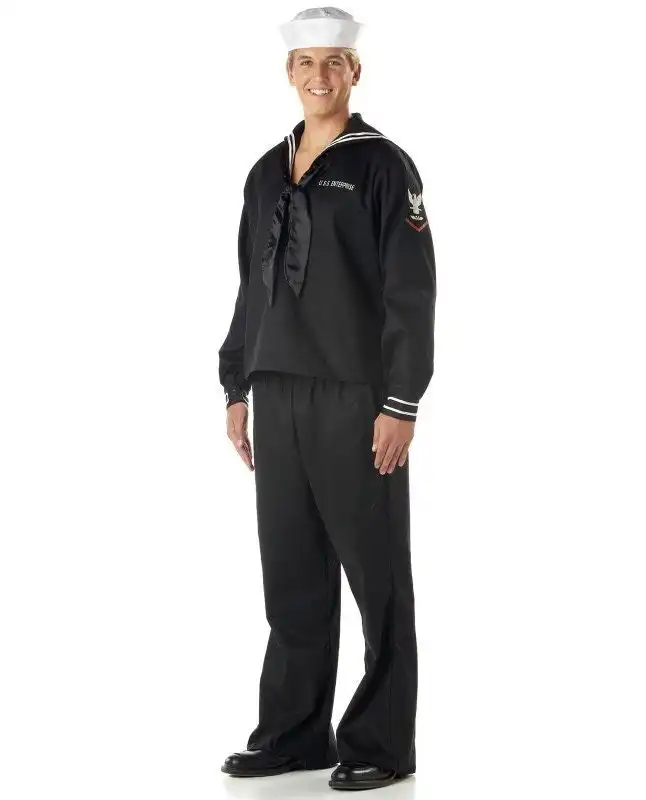Black Navy Sailor Mens Fancy Dress Costume