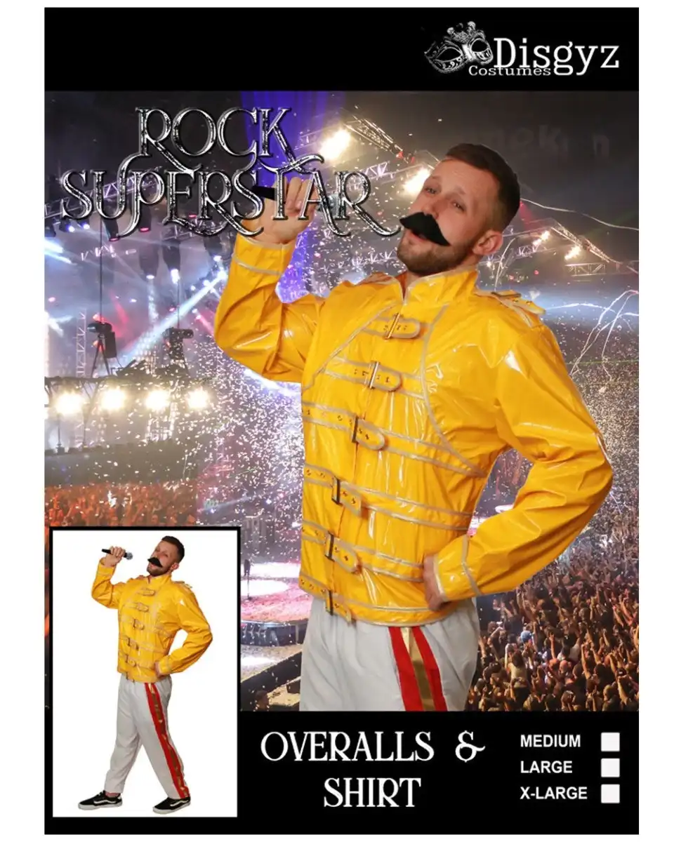 Rock Superstar Freddie Mercury Mens Costume