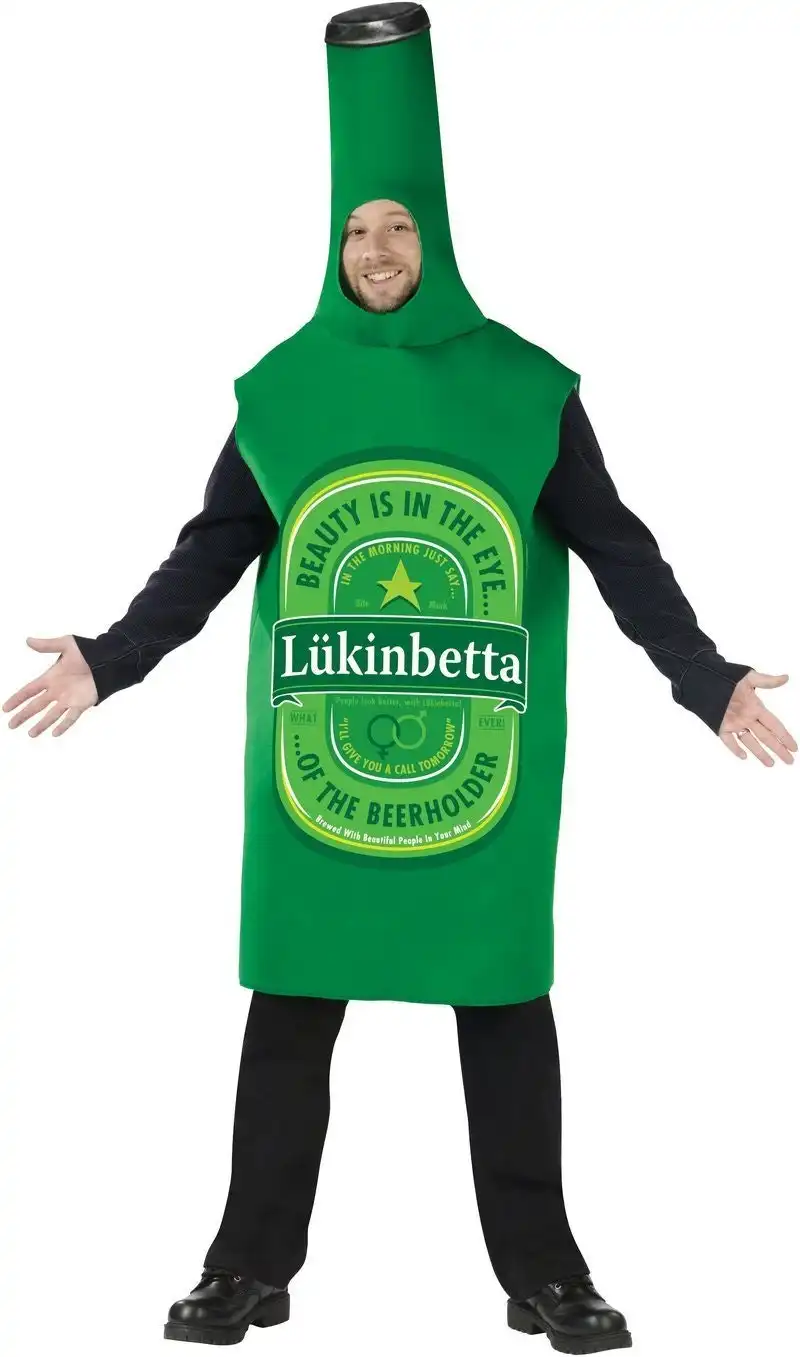 Lukinbetta Beer Bottle Mens Fancy Costume