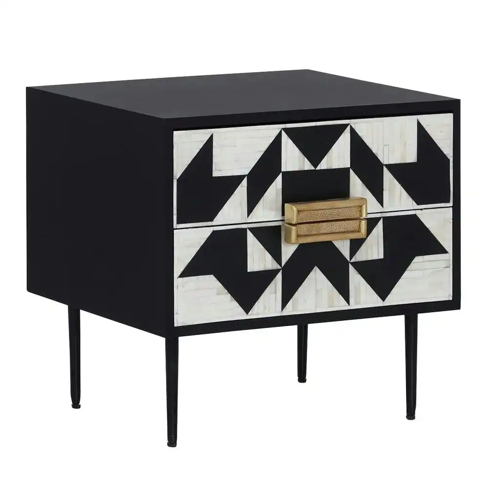 Luxe Living Huxley Bone Inlay Bedside Table