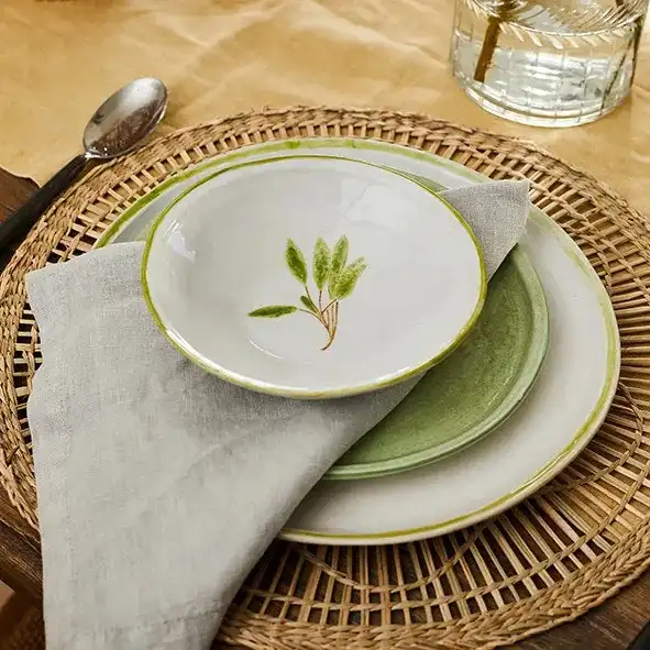 Provincial & Rustic Vert Basil Dinner Plate - Set of 8