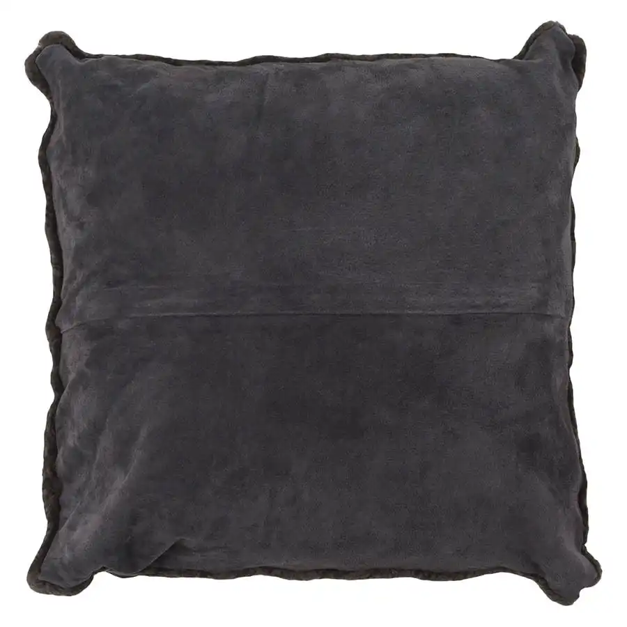 NSW Leather Suede Pigskin Cushion in Charcoal