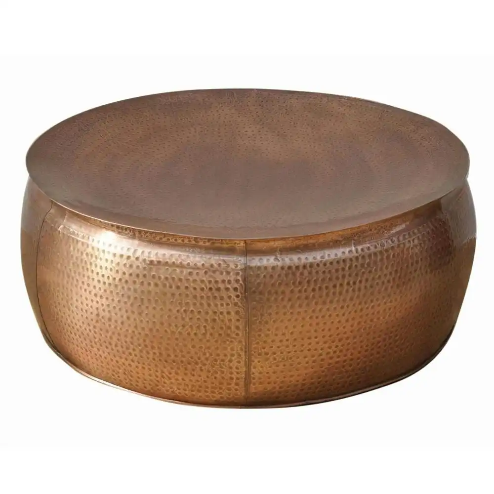 Titan Bronze Hammered Look Round Metal Coffee Table 80cm