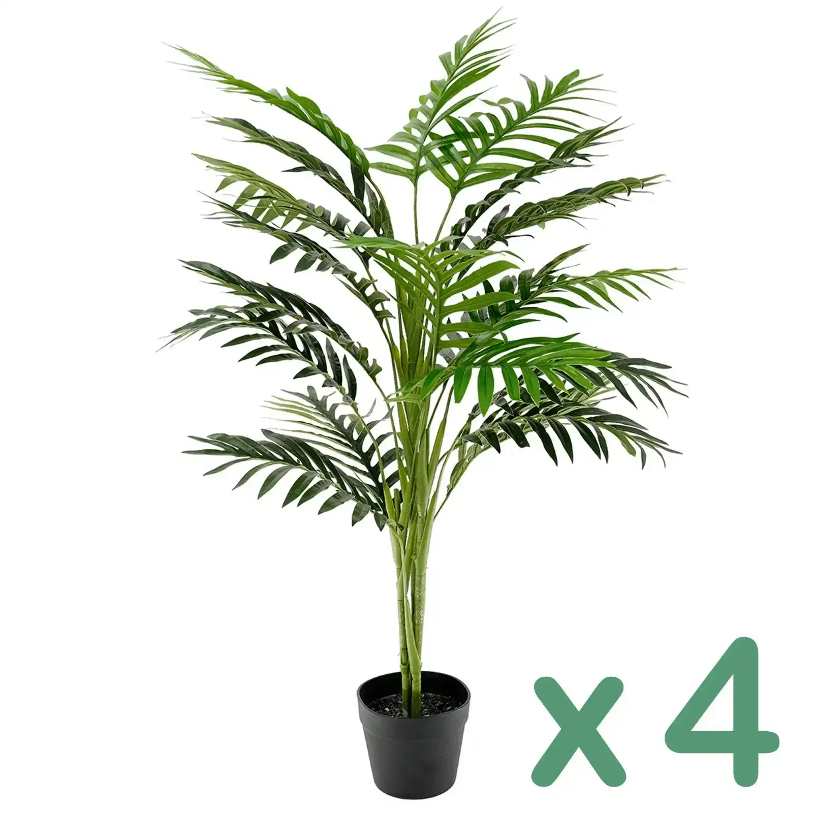 4 pots of Large Artificial Plants UV treated Palm Trees 100cm Home