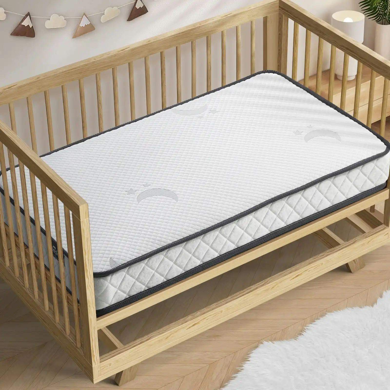 Bedra Baby Cot Mattress Reversible Toddler Bed Bonnel Spring Foam 13cm