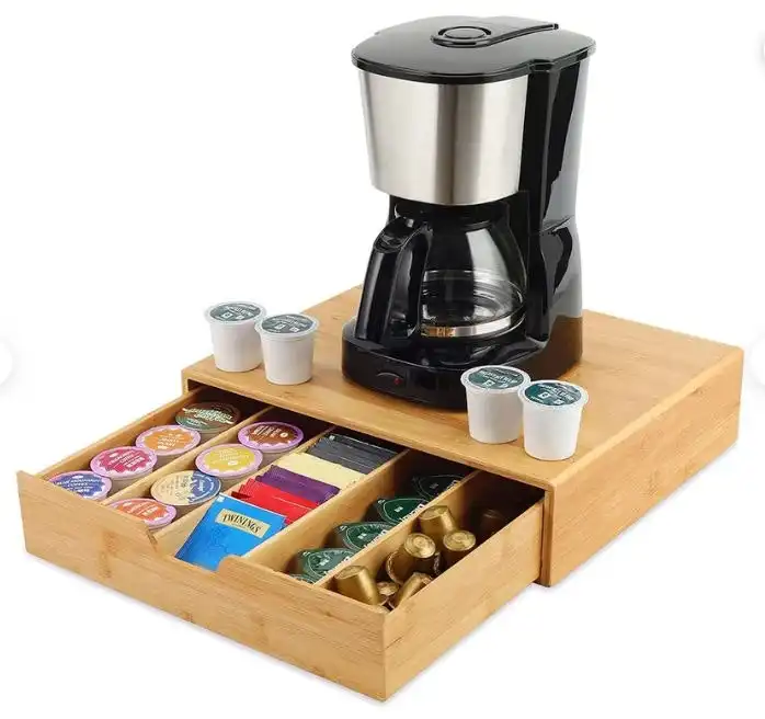 Carla Home Bamboo K-Cup Coffee Pod Holder Storage Organizer  for Kitchen, Jewelry and Cosmetic