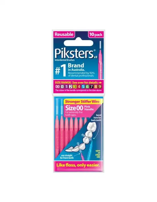 Piksters Interdental Brush Size 00 Pink 10 Pack