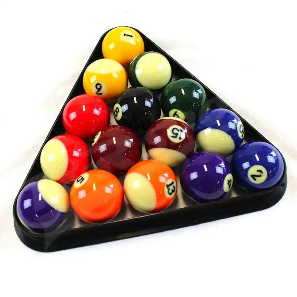 MACE 2 Inch Pool Balls with Plastic Triangle / Ball Tray Package for Billiard Snooker
