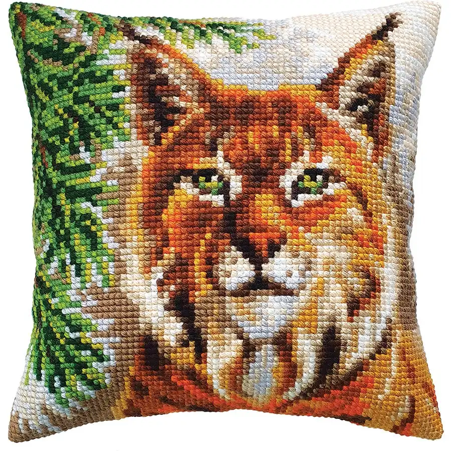 Lynx Needlepoint Cushion- Needlework