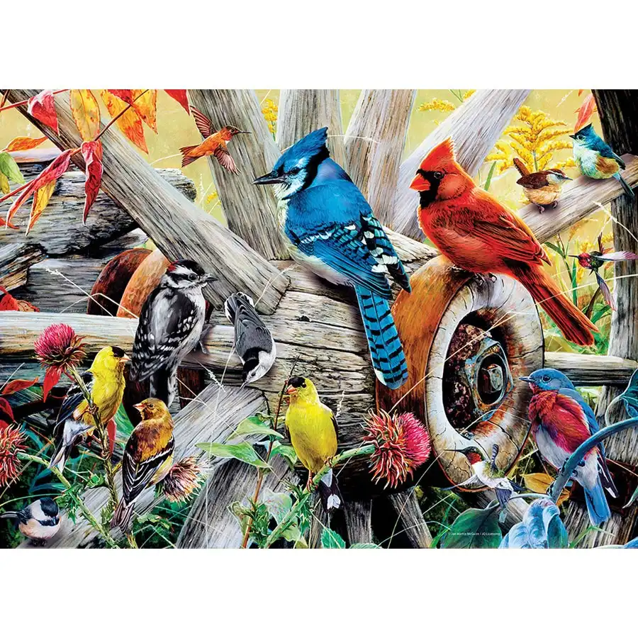 Audubon Backyard Birds 1000 pc Jigsaw Puzzle- Jigsaws