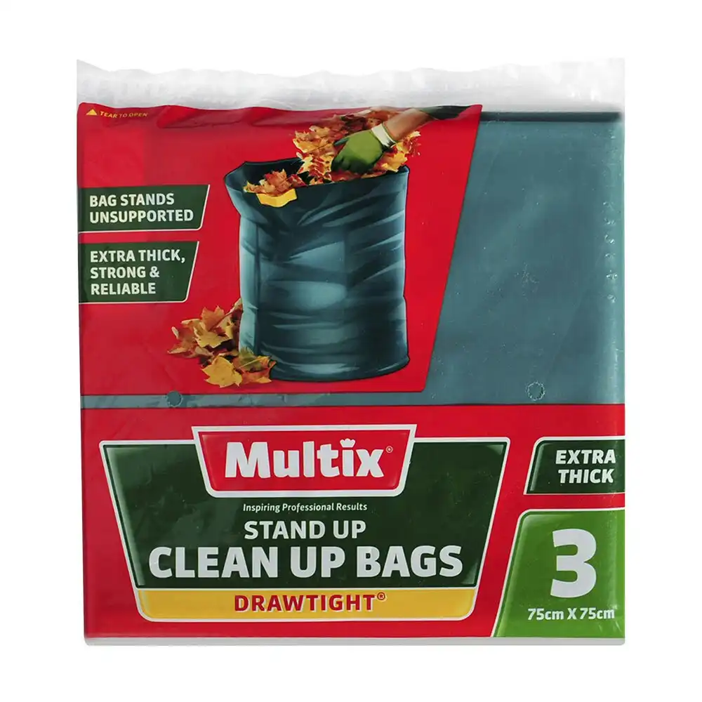 6x Multix 75cm Stand Up Clean Up Bags Rubbish//Garbage/Trash Drawtight X Thick