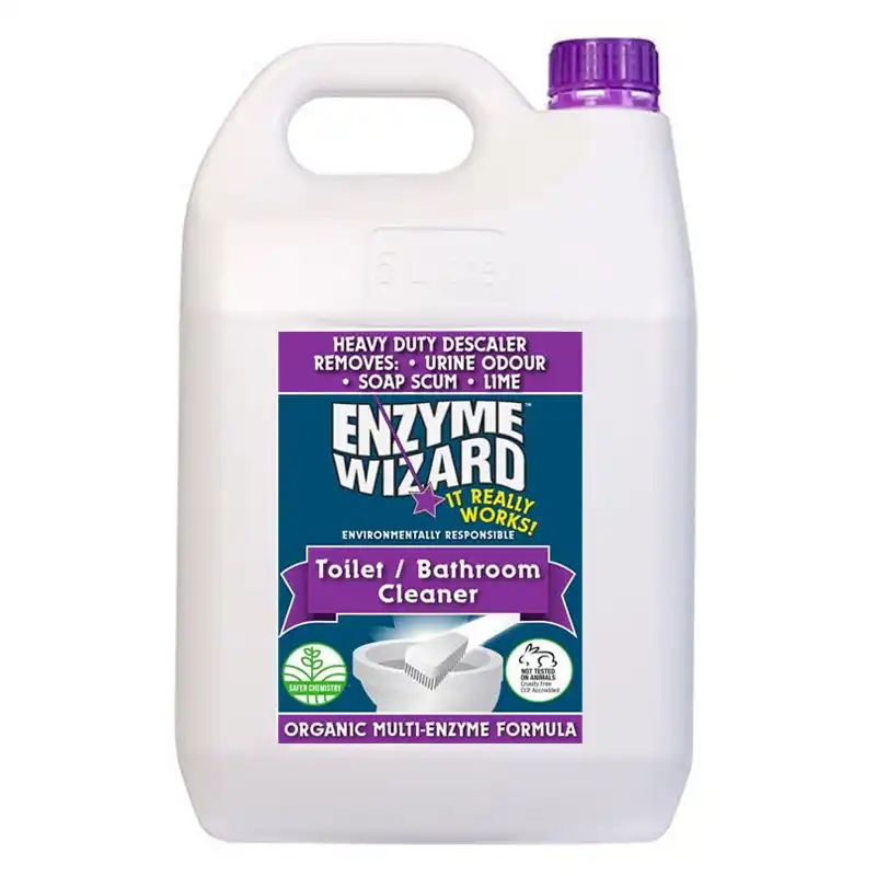 Enzyme Wizard 5L Toilet Bathroom/Hot Tub Lime/Mineral Buildup Deodoriser Cleaner