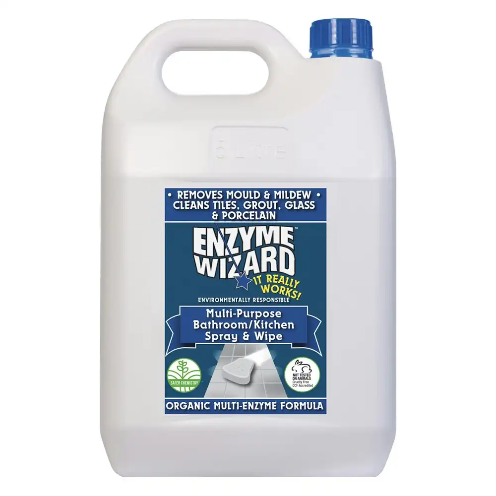 Enzyme Wizard 5L Liquid Multi-Purpose Spray & Wipe Bathroom/Kitchen Cleaner