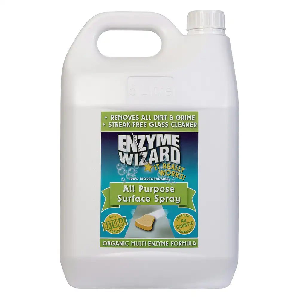 Enzyme Wizard 5L Liquid All Purpose Surface Spray Grime Cleaner Odour Eliminator