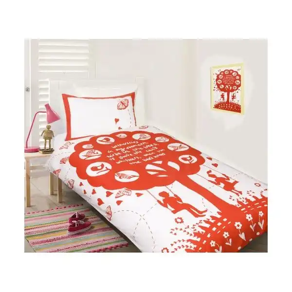 The Bee's Knee's Red Printed Quilt Cover Sets by Happy Kids