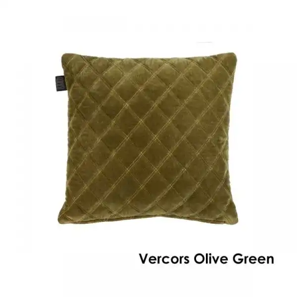 Vercors Olive Green Cotton Cushions by Bedding House