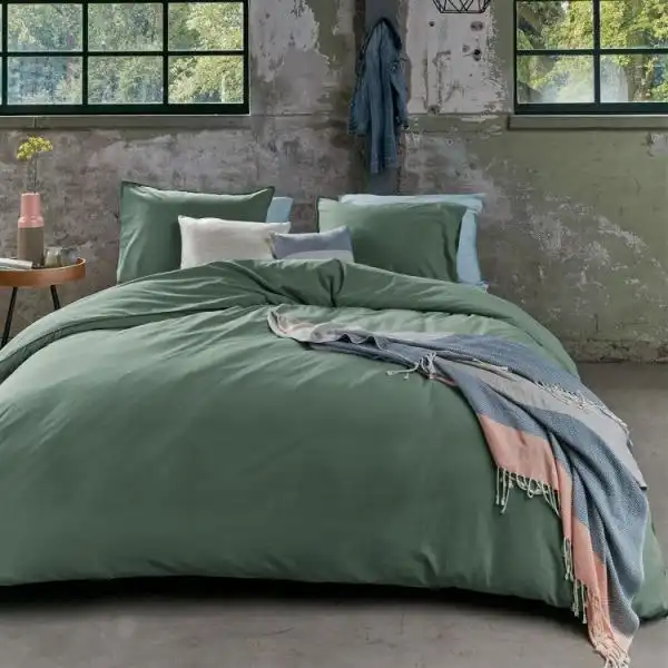 Organic Cotton Basic Green Organic Cotton Quilt Cover Sets by Bedding House