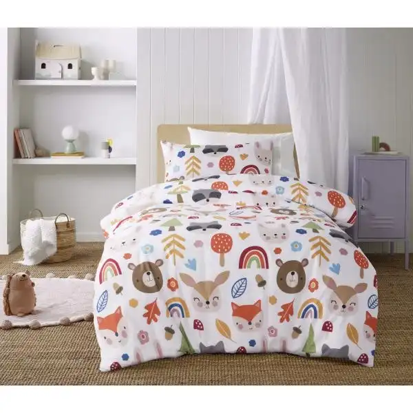 Rainbow Forest Glow in the Dark Quilt Cover Sets by Happy Kids