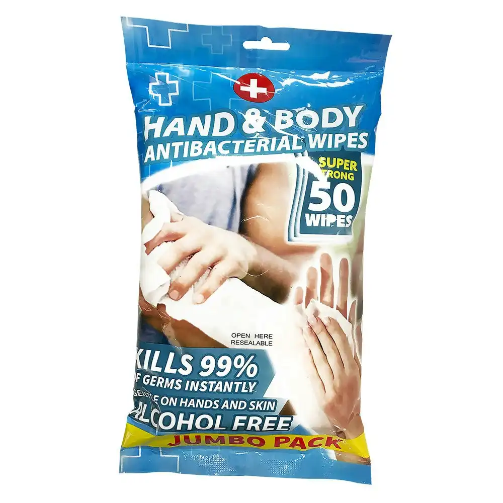 Antibacterial Hand & Body Wipes 50 pack
