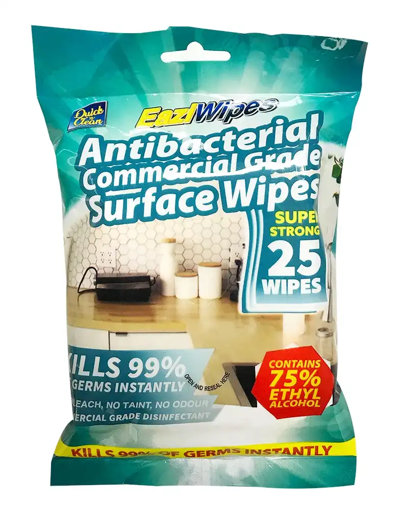 Antibacterial Surface Wipes 75% Alcohol 25 pack