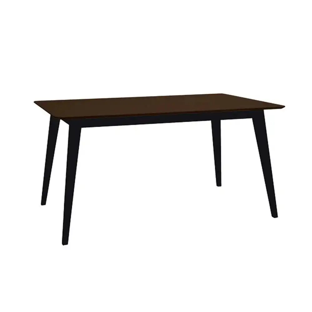 HomeStar Kanaka Wooden Rectangular Kitchen Dining Table 140cm Walnut/Black