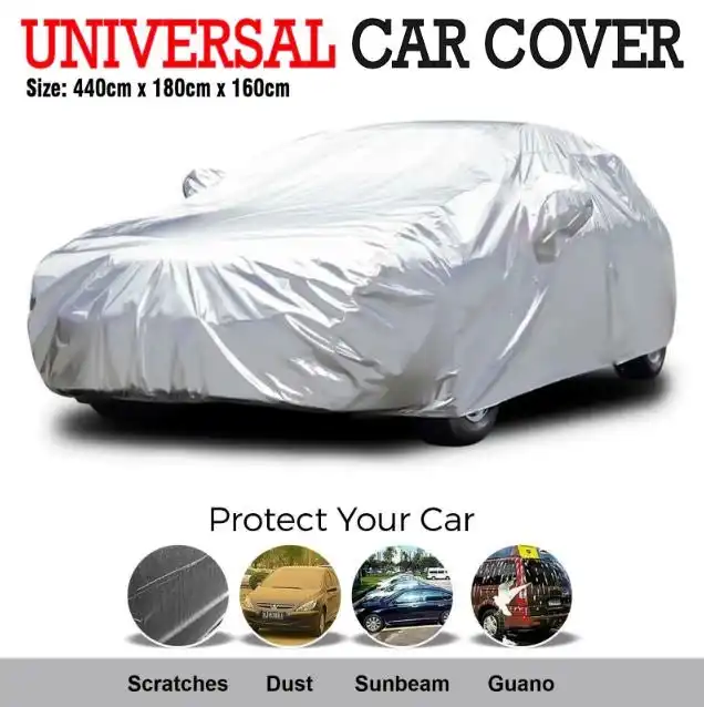 Universal Size Car Cover Waterproof Rain/UV/Dust Resistant Weather Proof - Large