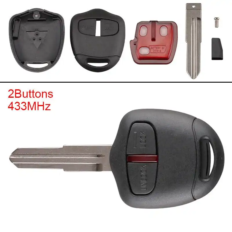 2 Buttons Remote Key Fob with ID46 Chip Fit for MITSUBISHI Triton Pajero 08-12
