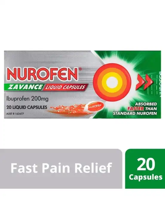 Nurofen Zavance 200mg Ibuprofen 20 Liquid Capsules
